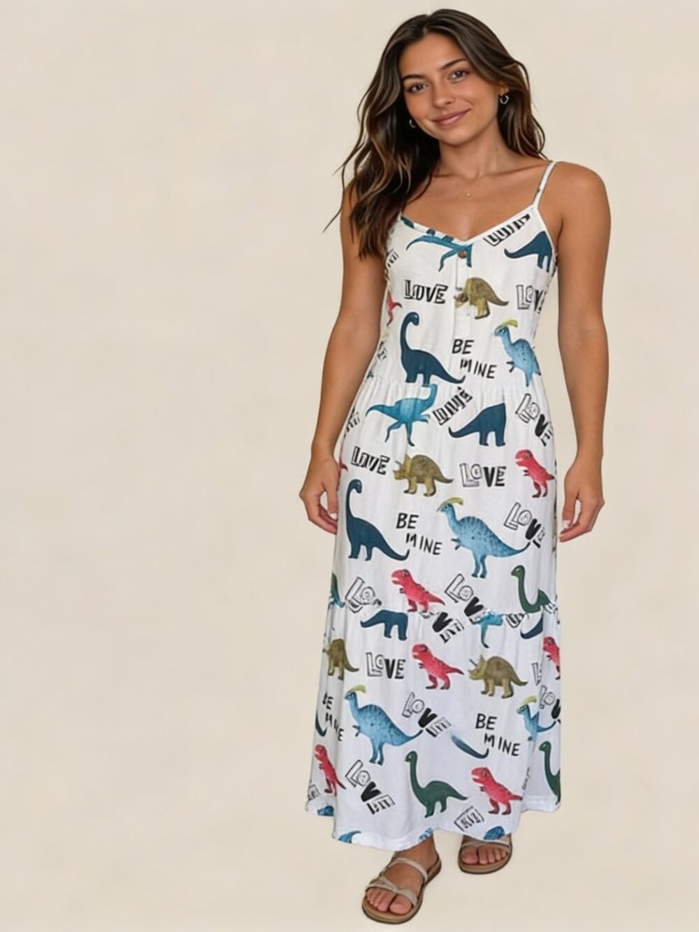 NWT Brand PatPat- Dinosaur Print Dress with Multicolor